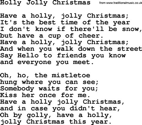 Catholic Hymns Song Holly Jolly Christmas Lyrics And Pdf