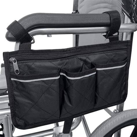 Buy Wheelchair Side Bag With Pouches And Reflective Stripe Wheelchair