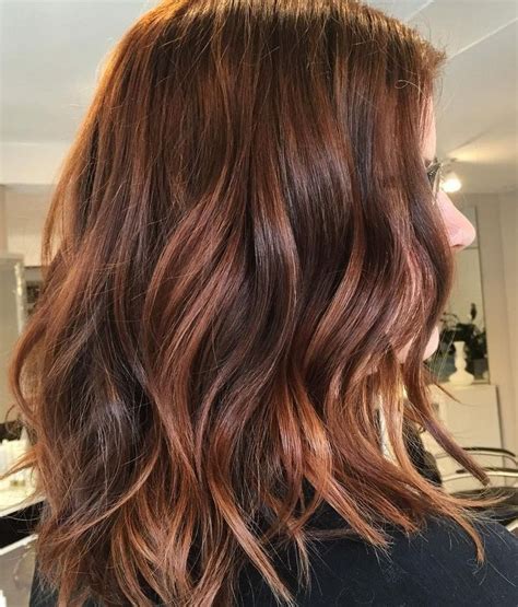 Light Brown Hair With Copper Highlights Zoe Haircut