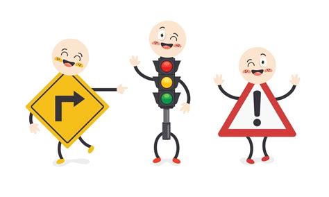 Traffic Concept With Cartoon Characters 2538893 Vector Art At Vecteezy