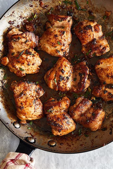 Perfectly golden, tender, and juicy skinless, boneless chicken thighs prepared on the stove top. Boneless Chicken Thigh Recipe (Family Favorite) - i FOOD ...