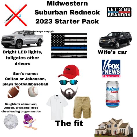The Midwestern Suburban Redneck 2023 Starter Pack Rstarterpacks