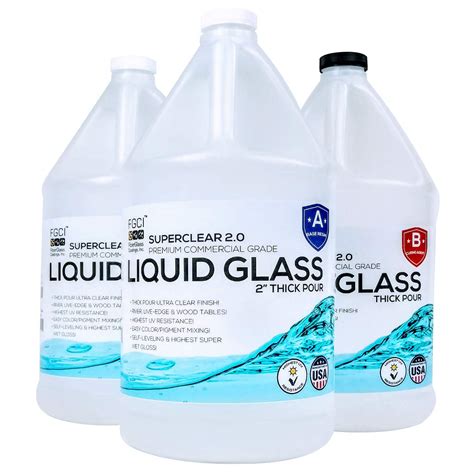 Fgci Deep Pour Epoxy Resin Crystal Clear Liquid Glass 2 4 Inch 3 Gl Resin Kit Self Leveling