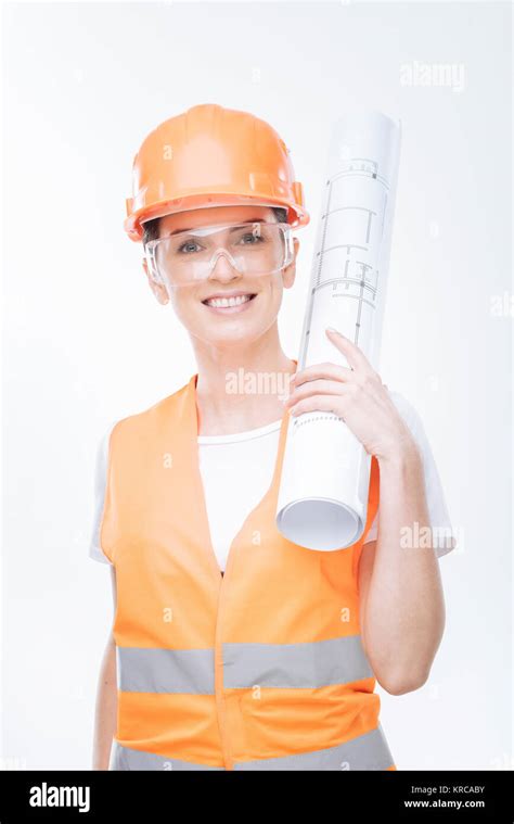 Skillful Female Architect Going To Building Site Stock Photo Alamy