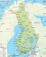 Finlandia geografia cartina - Mappa geografica della Finlandia ...