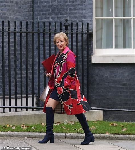 andrea leadsom puts on a very colourful display in a £1247 burberry coat express digest