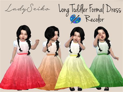 The Sims Resource Long Toddler Formal Dress Recolor Mesh Needed