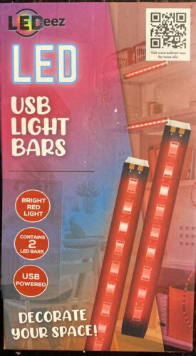 Ledeez Red Led Light Bar 2 Pack Neon Uv Light Glow 5 Inch Barsusb
