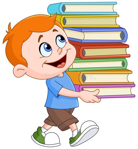 Boy Carrying Books Stock Vector Image 56935066