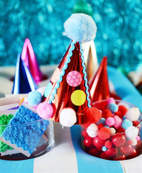 Make Your Own Party Hats Station Party Hat Craft Party Hats Diy