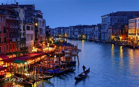 Italy Landscape Venice Boat City House Building Water Wallpapers