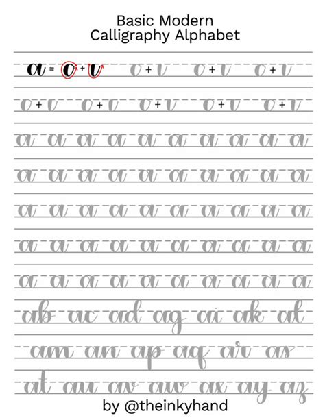 Calligraphy is an art, and its appreciable not just by the beholder but also by the calligrapher. Basic Modern Calligraphy Practice Sheets by theinkyhand ...