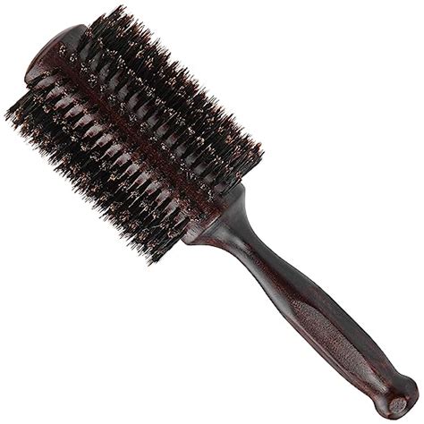 Large Round Blow Dry Brush Boar Bristle Solid Wood Barrel