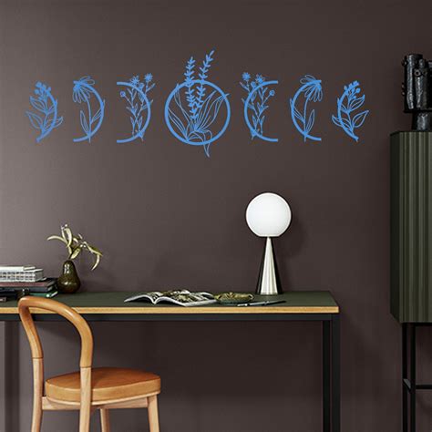 Light Blue Moon Wall Art Blue Metal Wall Art Set Metal Moon Phases Mojoberry Craft