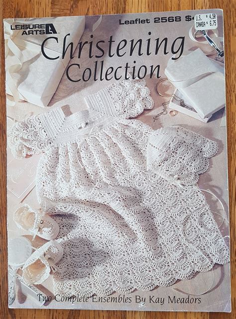 Thread Crochet Patterns Christening Collection Baby Dress Or Etsy