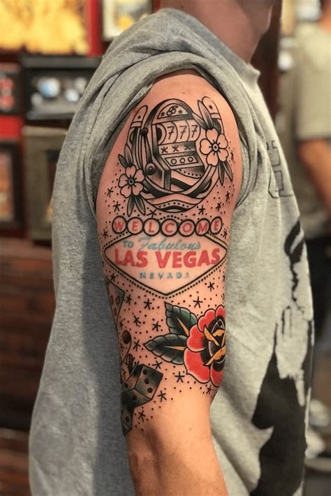 Auslöschen Sinn Unsere Las Vegas Sign Tattoo Unberührt Auerochse Stoff