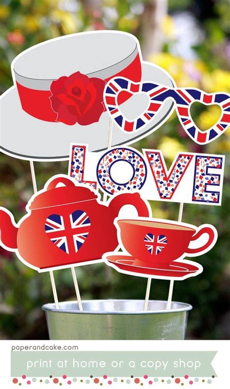 24 British Printable Photo Booth Props London Photo Booth Etsy