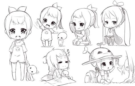 A beginners tutorial on how to draw and color anime chibi hair in six different ways! Chibi sketch by Fuka-Enrique on deviantART | Chibi sketch, Chibi drawings, Cartoon drawings