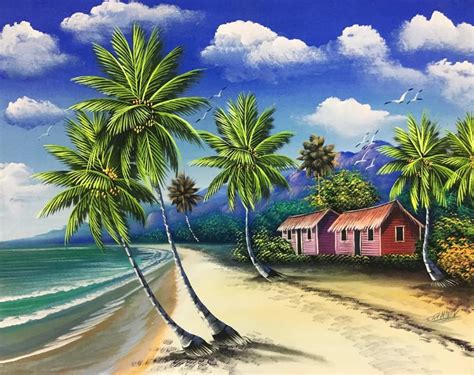 Beach Oil Painting 24x30 Caribexpressions Art Gallery Caribbean Art