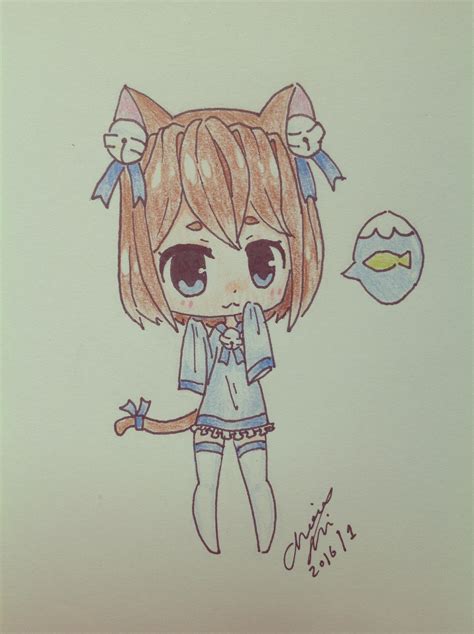 Find & download free graphic resources for cat sketch. Kawaii Neko Girl - Chibi Sketch by cheesenketchup on ...