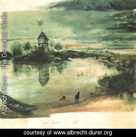Albrecht Durer House On An Island In A Pond Painting Reproduction