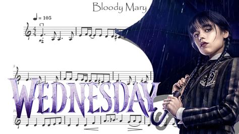 Bloody Mary Lady Gaga From WEDNESDAY Violin Sheet Music Chords