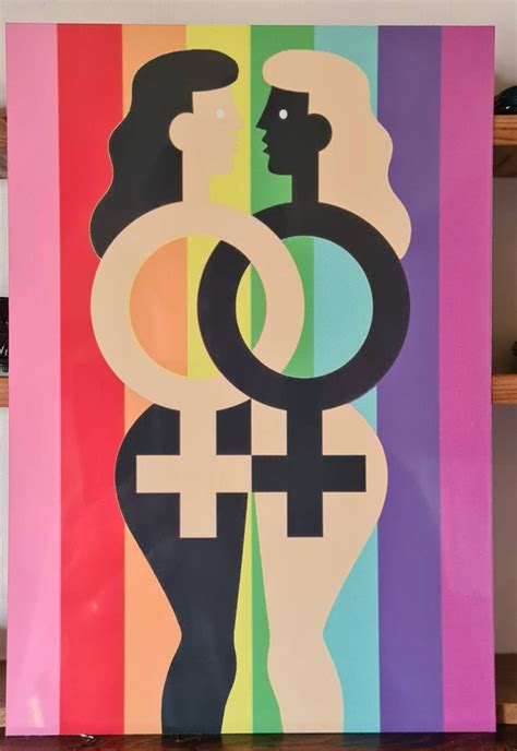 Lesbian Lgbt Pride Rainbow Nude Art Tin Metal Sign X Mm Etsy