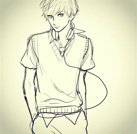 More images for anime boy pose » Human standing pose | Anime drawings sketches, Male art ...