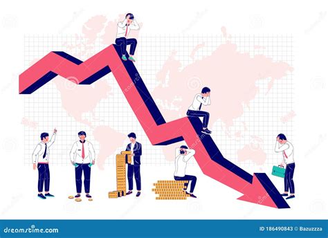 Financial Problems In Business Vector Flat Illustration Stock Vector