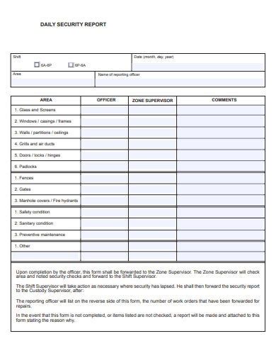 Free 5 Daily Security Report Templates In Ms Word Pdf Free