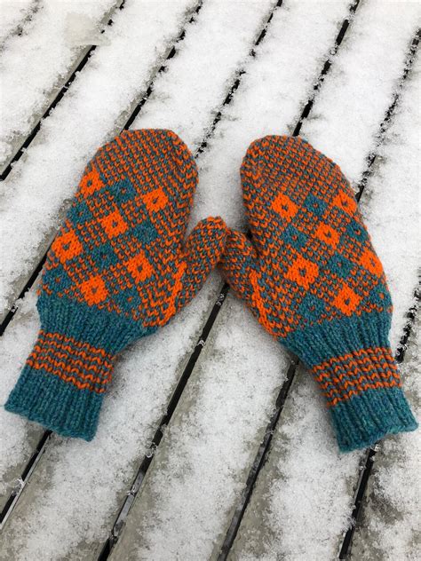 Newfoundland Hand Knit Wool Mittens Adult Medium Bernie Etsy