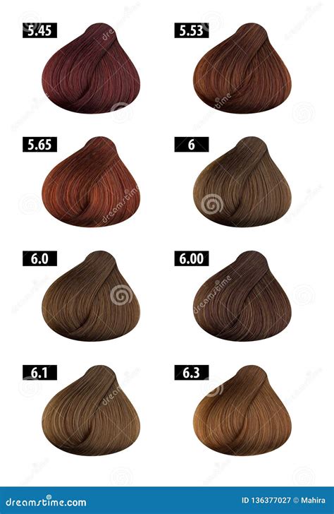 Hair Dye Colours Chart Colour Numbers 4 Stock Image Image Of Close