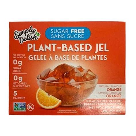 simply delish plant based jel orange 20g box sedo snax