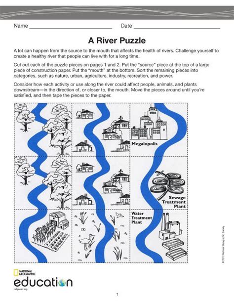 A River Puzzle River National Geographic Society Geography
