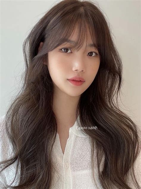 30 cute korean wispy bangs long hairstyles — subtle layers