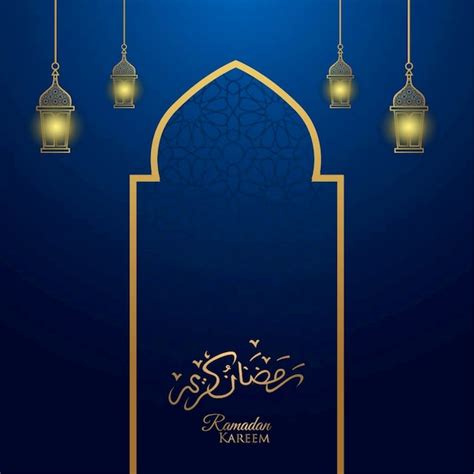 Premium Vector Ramadan Kareem Greeting Card Design With Lantern