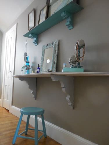 Use a shovel to remove ground that prevents the frame from resting in a level position. How To Create a New Vintage Vanity Shelf | The Home Depot Community | Vanity shelves, Shelves ...