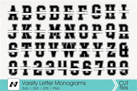 Varsity Letter Monogram Svg Varsity Letter Svg Letter Monogram Svg