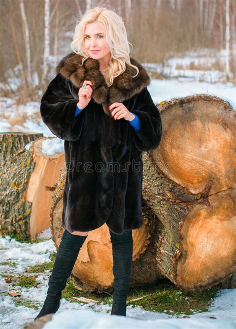 lady in fur coat outdoor posing at winter clothes stock image image of beauty girl 202260679