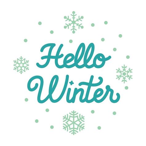 Premium Vector Hello Winter Lettering Text With Snowflakes
