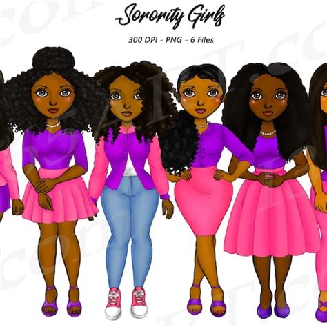 Sorority Clipart Natural Hair Black Woman Black Girl Etsy