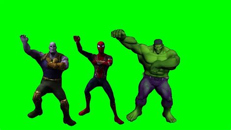 Thanos Hulk Spiderman Dance Green Screen Youtube