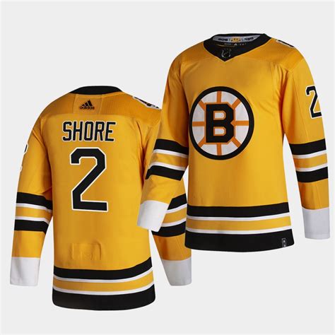 Boston Bruins 2 Eddie Shore 2021 Reverse Retro Gold Authentic Jersey Gold