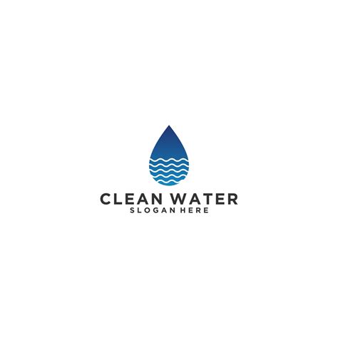 Clean Water Logo With Water Drops Reflecting Clean Water 3538903 Vector