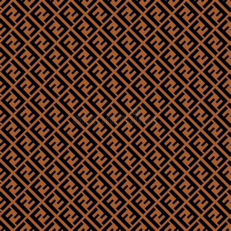 Seamless Pattern With Fendi Logo Design For Fabric Textile On Brown
