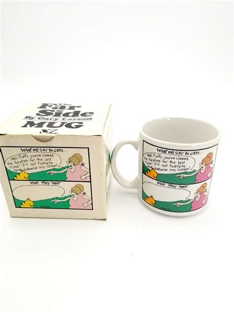 The Far Side Cat Fud 1985 Gary Larson Vintage Coffee Mug Cup Farworks
