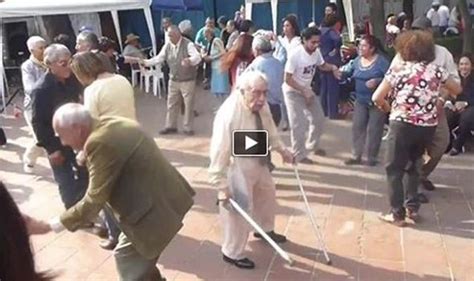 Video Elderly Gentleman Throws His Sticks Away To Dance Weird News