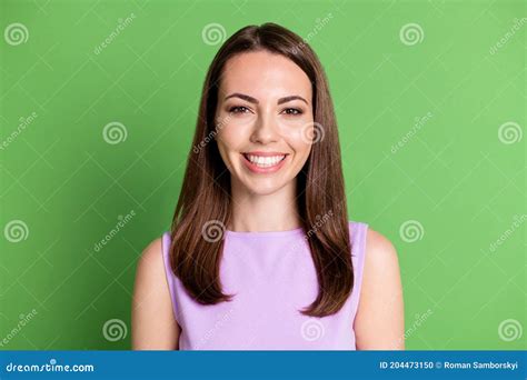 Closeup Photo Cute Optimistic Adorable Young Lady Woman Model Toothy