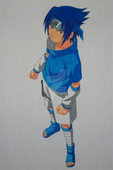 Sasuke Uchiha Colored With Fiber Pen By Sakakithemastermind On
