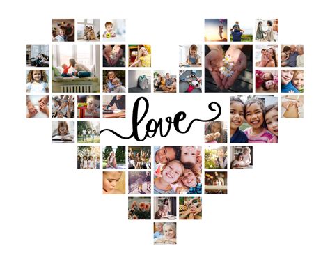 Heart Love Photo Collage Photoshop Collage Love Collage Etsy